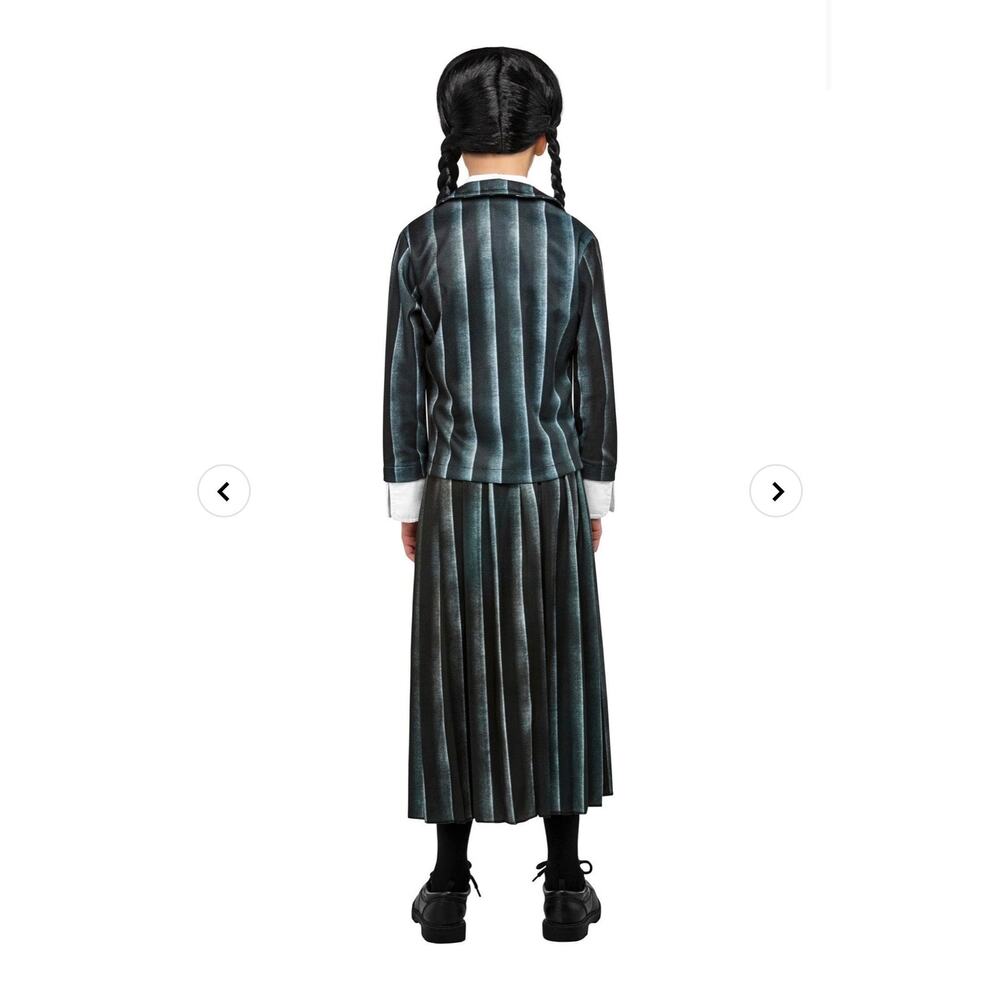 Girls Wednesday Addams Nevermore Academy Black School Uniform Costume Medium 7/8 - Picture 3 of 5